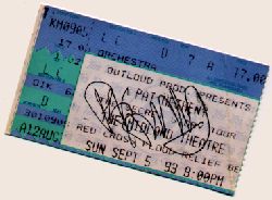 My autographed ticket stub from 9-5-93 concert